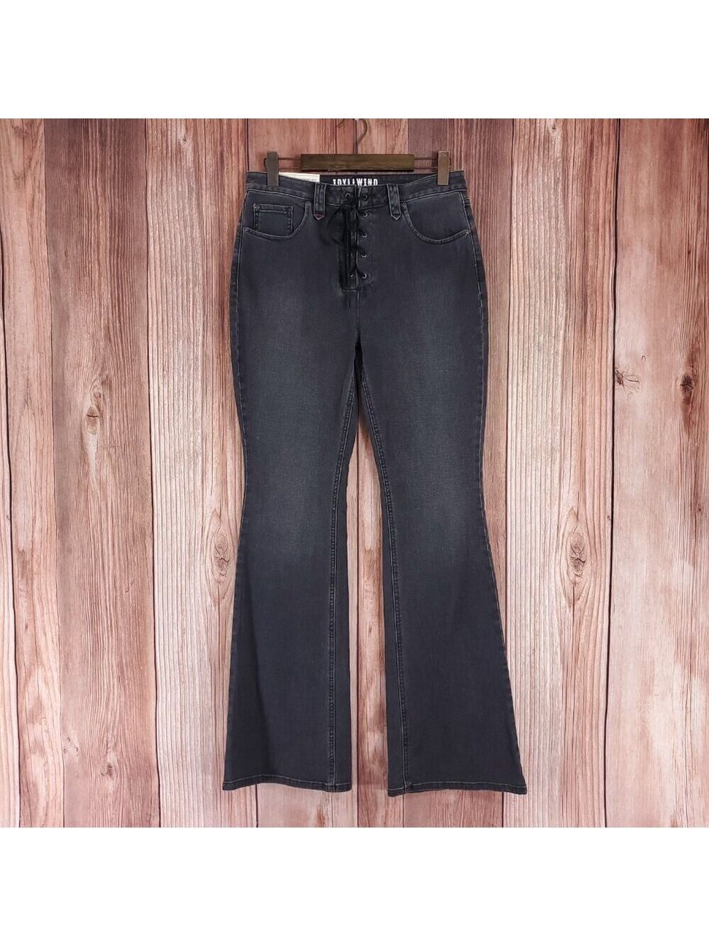 NWT Idyllwind Womens 12 Twelve South Wash Down High Risin Lace-Up Bootcut Jeans